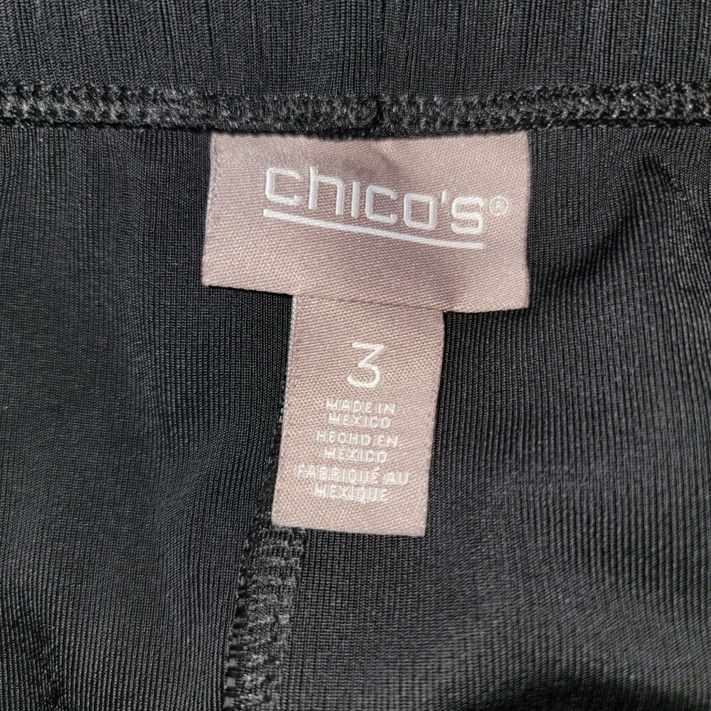 Chicos Womens Black Pull-On Travel Pants Size 3 Polyester & Spandex - Picture 3 of 5